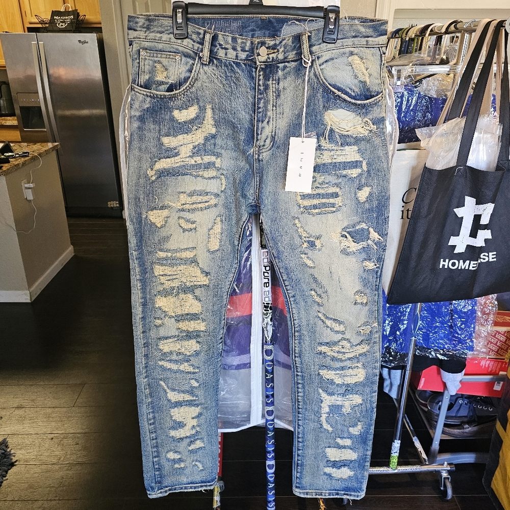MNML straight denim pants NWT